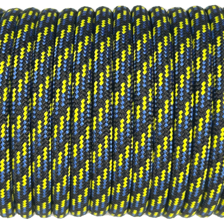 Paracord Type III 550, Six lines Black&Blue&Yellow #018