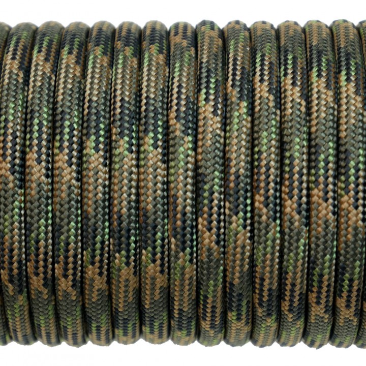 Paracord Type III 550, Camo 4 colors Olive&Coyote&Black&SwampGreen #196
