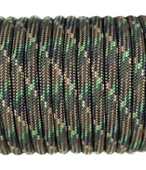 Paracord Type III 550, Camo 4 colors Olive&Coyote&Black&SwampGreen #196