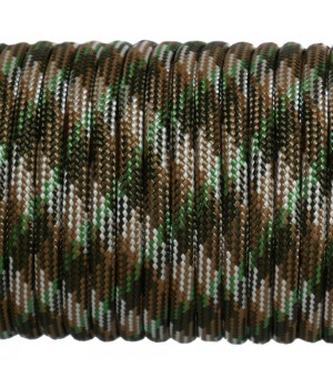 Paracord Type III 550, Camo 4 colors Olive&Coyot&SilverGrey&SwampGreen #140