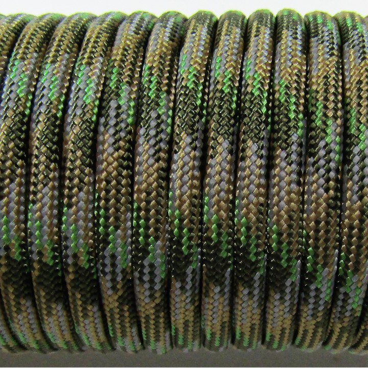 Paracord Type III 550, Camo 4 colors Olive&Coyot&Grey&SwampGreen #107